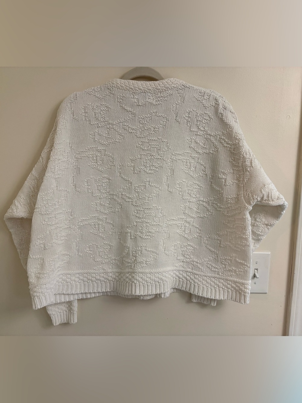 Vintage LL Bean Cardigan M ivory Freeport tag 100% Cotton Made USA heritage knit - Picture 8 of 13